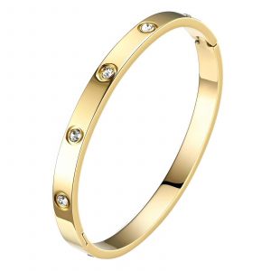 18k gold PVD Cubic Zirconia Bangle