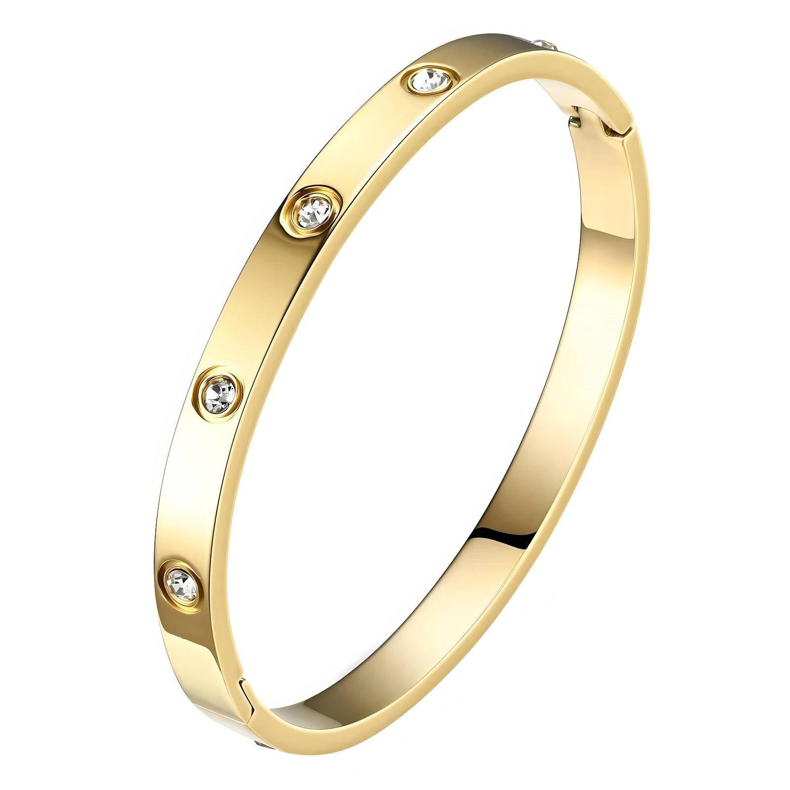 18k gold PVD Cubic Zirconia Bangle