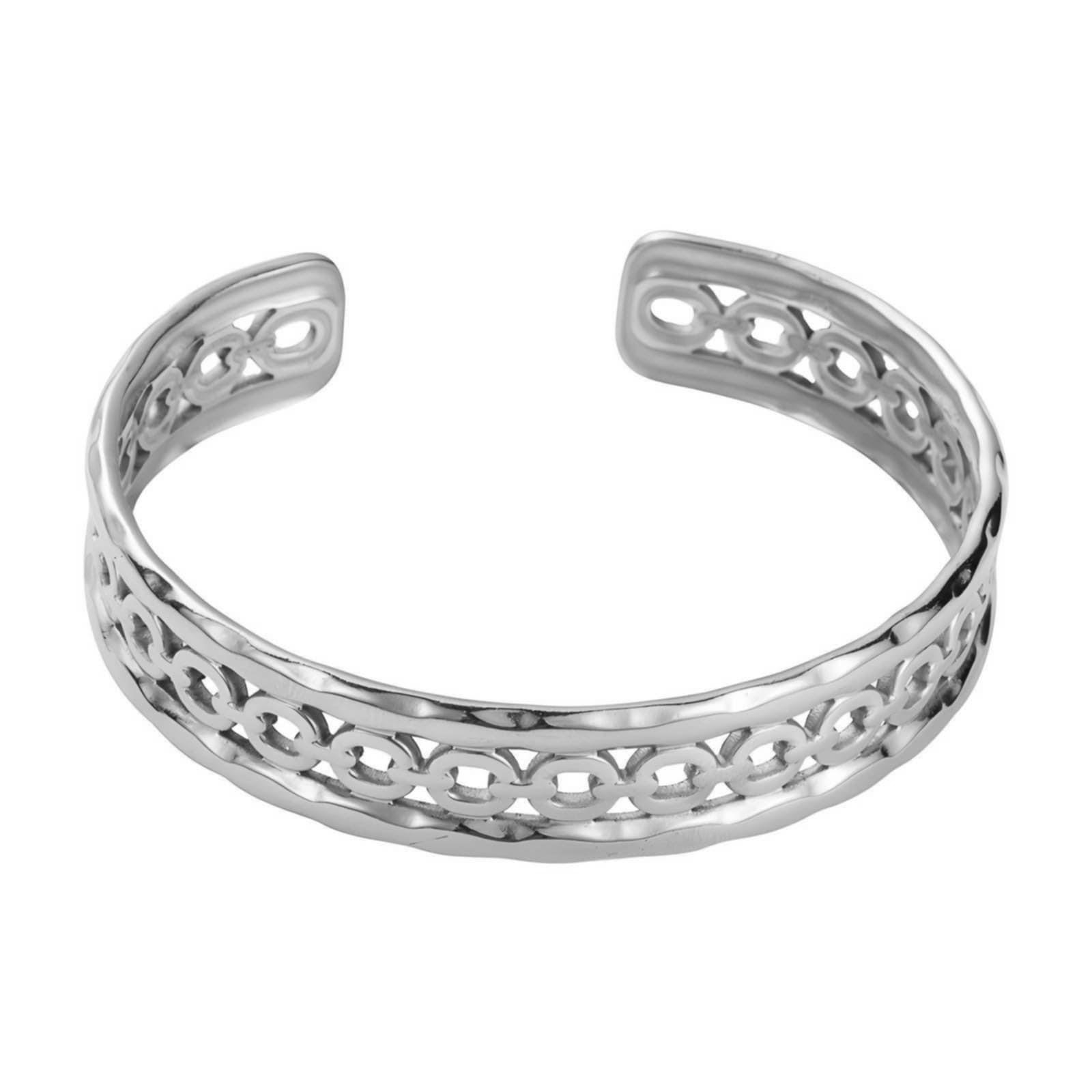 Silver Link Cuff Bangle
