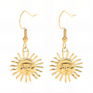 18k Gold PVD Sun Drop Earring