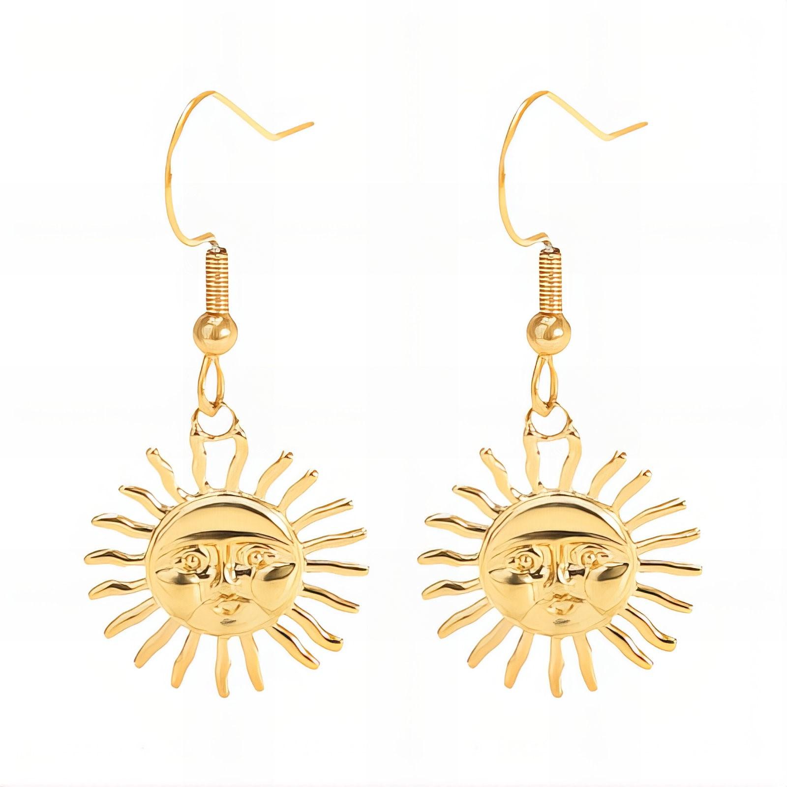 18k Gold PVD Sun Drop Earring