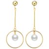 18k Gold PVD Drop Bead Hoop Earring