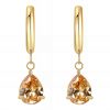 18k Gold PVD Amber Cubic Zirconia Dropper