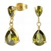 18k Gold PVD Green Cubic Zirconia Dropper