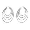 Silver 4 Hoop Earring