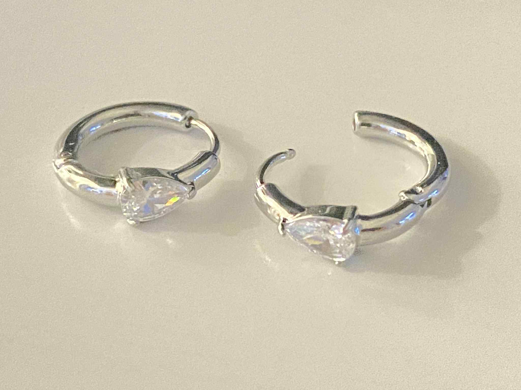 Silver Cubic Zirconia Small Hoop
