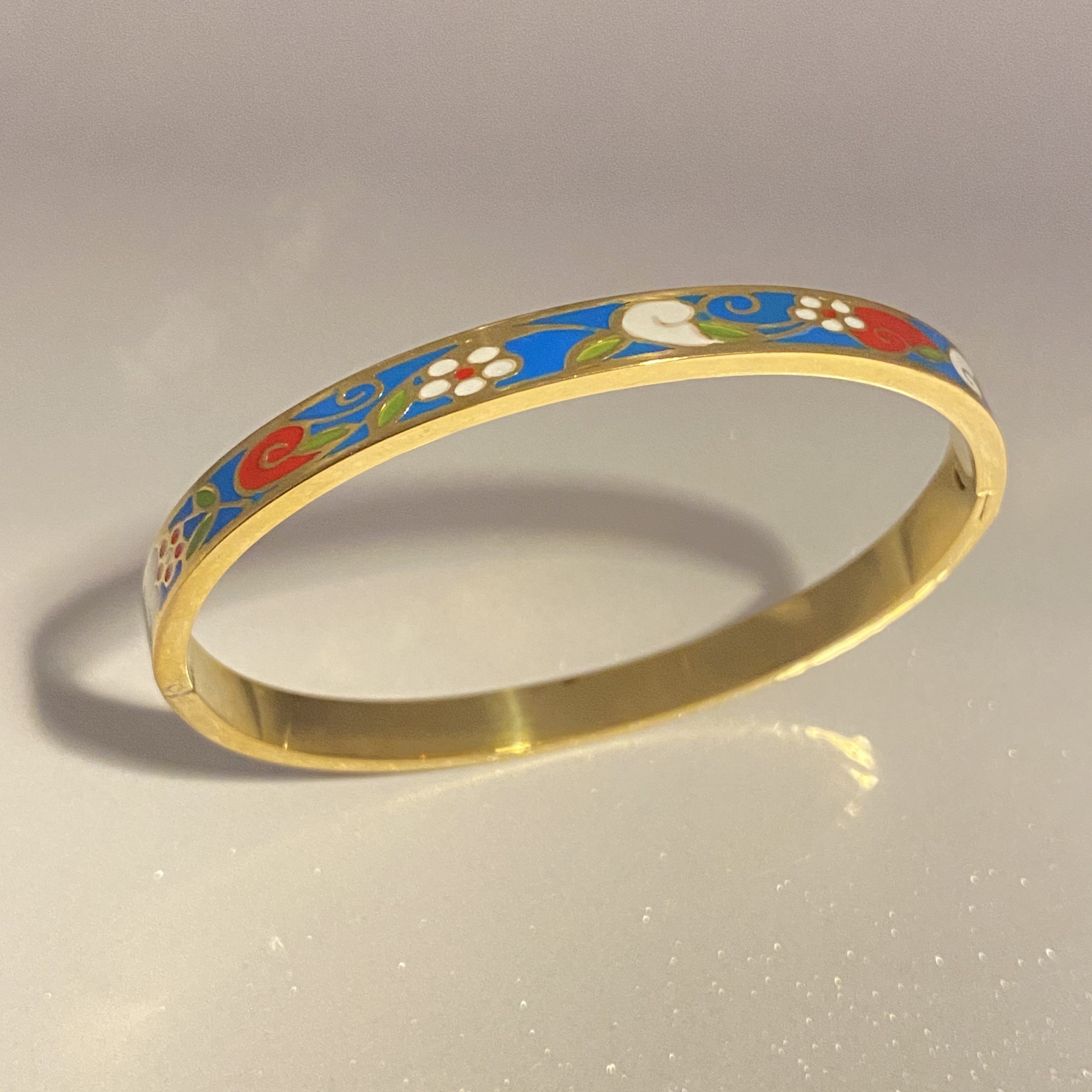 Vintage Enamel Bangle - Blue