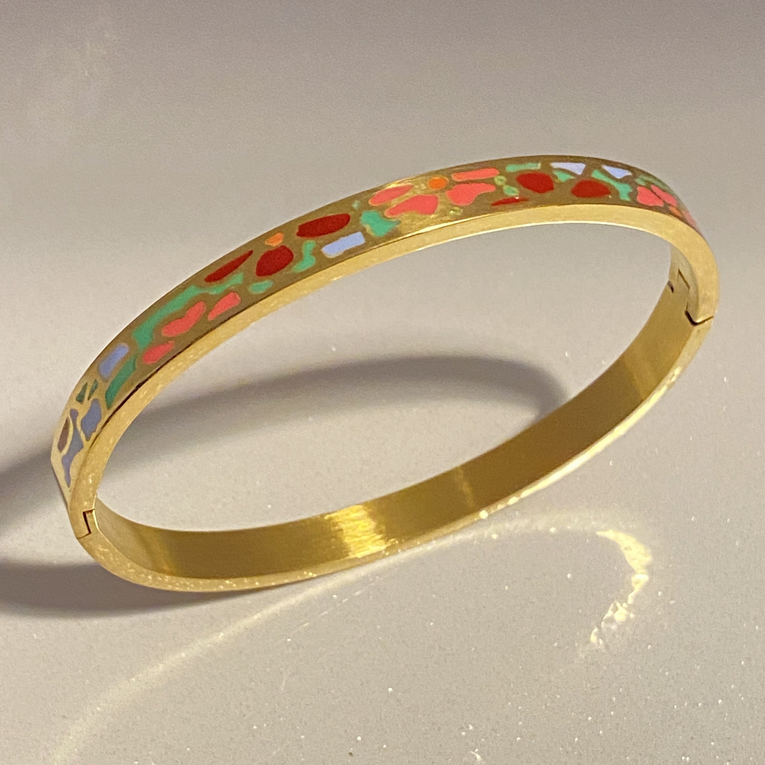 Vintage Enamel Bangle - Red