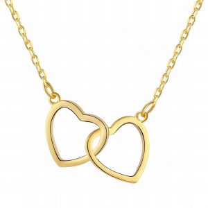 18k gold PVD Linked Hearts Necklace