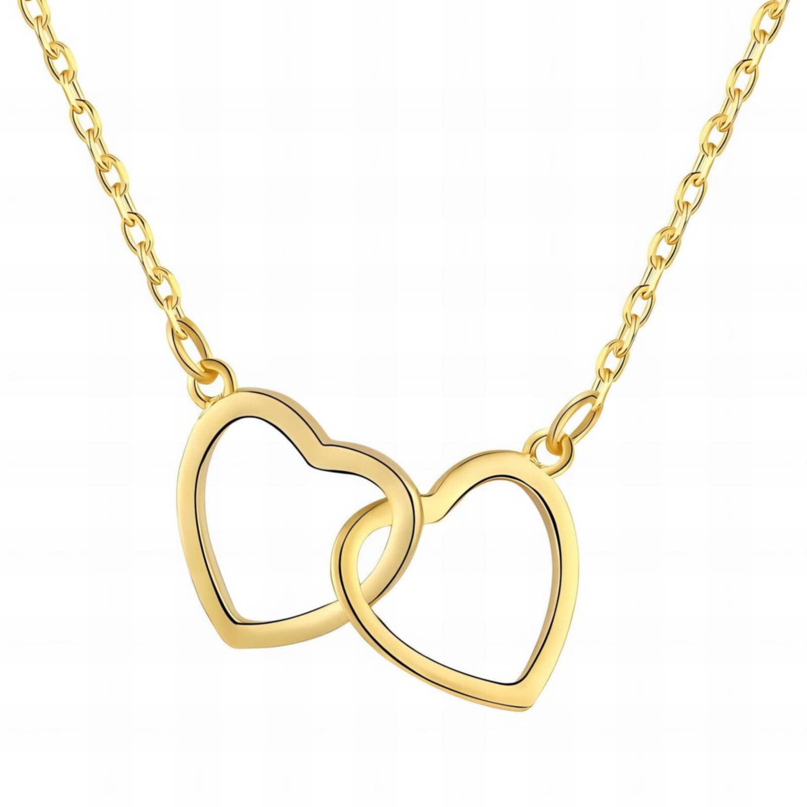 18k gold PVD Linked Hearts Necklace