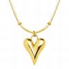 18k gold PVD Cable Chain with Heart Pendant