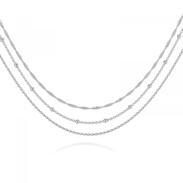 Triple layered Stainless steel Necklace