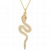 18k gold PVD Cubic Zirconia Snake Pendant Necklace