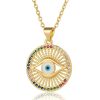 18k gold PVD Evil Eye Pendant Necklace