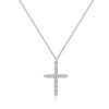Silver Cubic Zirconia Cross Pendant Necklace