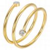 18k Gold PVD Cubic Zirconia Spiral Ring