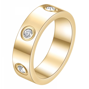 18k Gold PVD Cubic Zirconia Eternity Ring