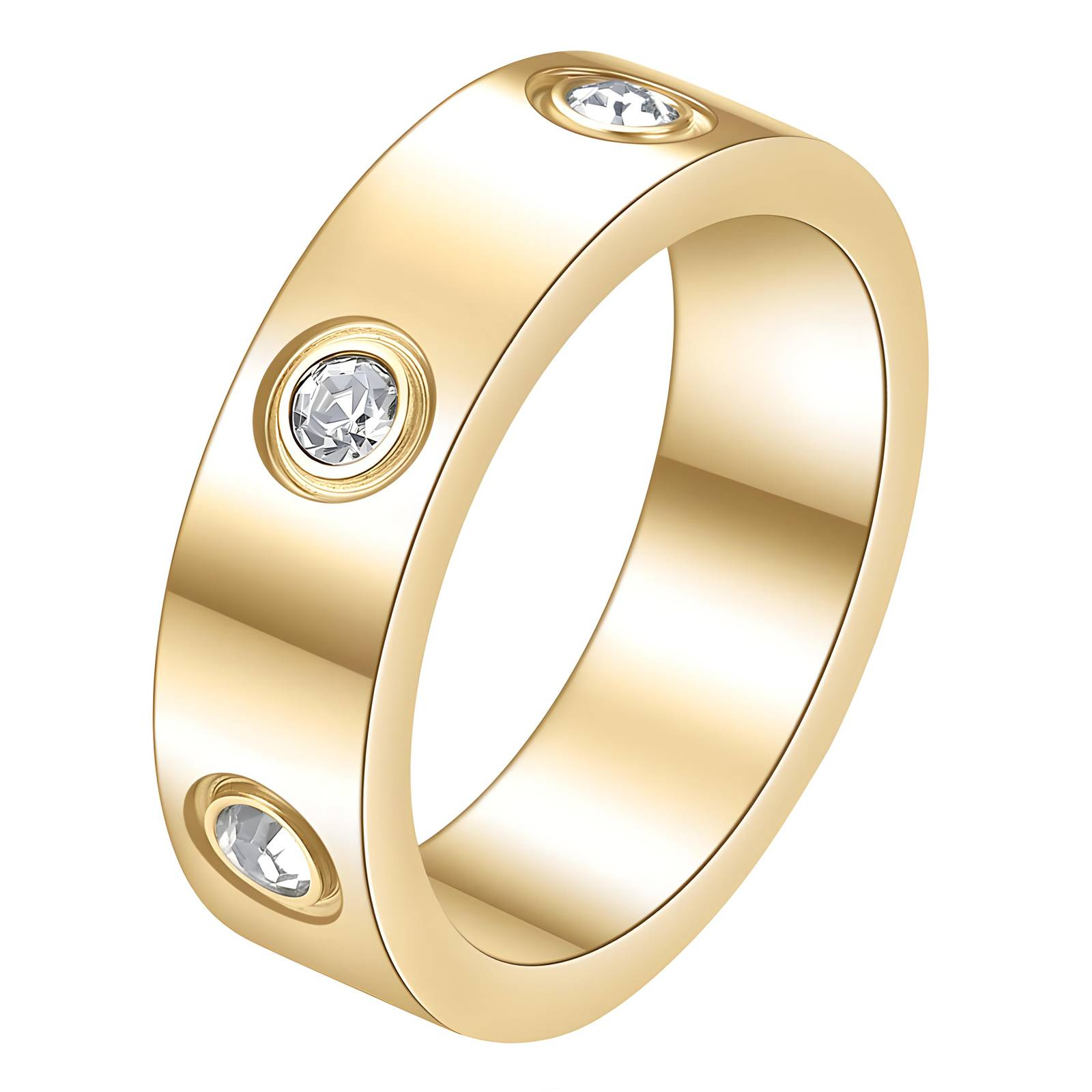 18k Gold PVD Cubic Zirconia Eternity Ring
