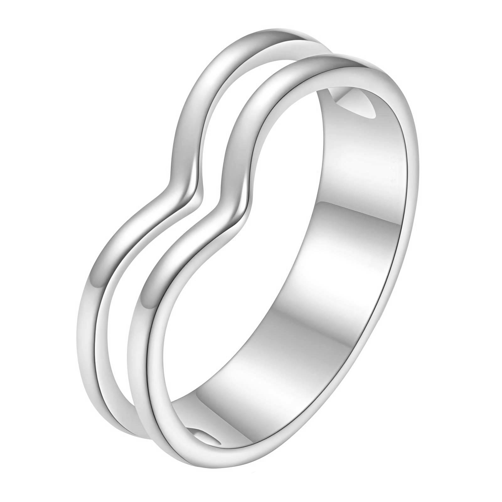 Silver Double Wishbone Ring