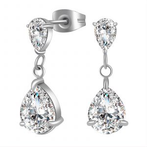 Silver Cubic Zirconia Drop Earrings