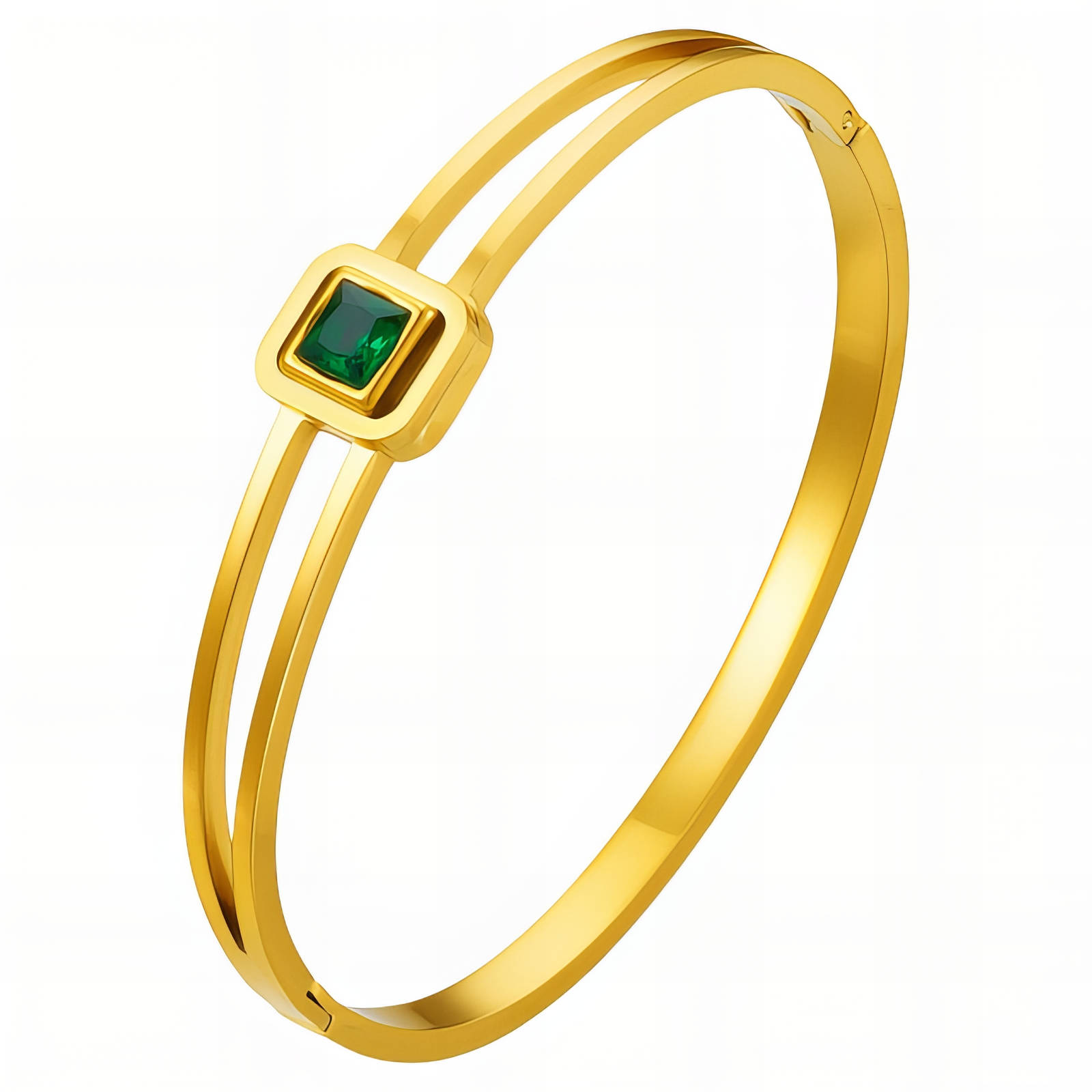 Green Cubic Zirconia Bangle