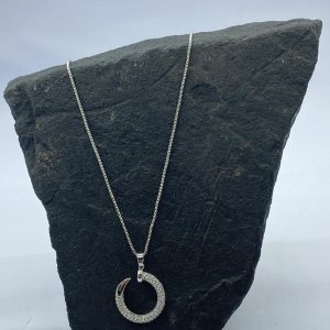 Silver Cubic Zirconia Claw Necklace