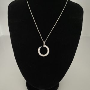 Silver Cubic Zirconia Claw Necklace