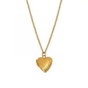 Golden Heart Locket Necklace
