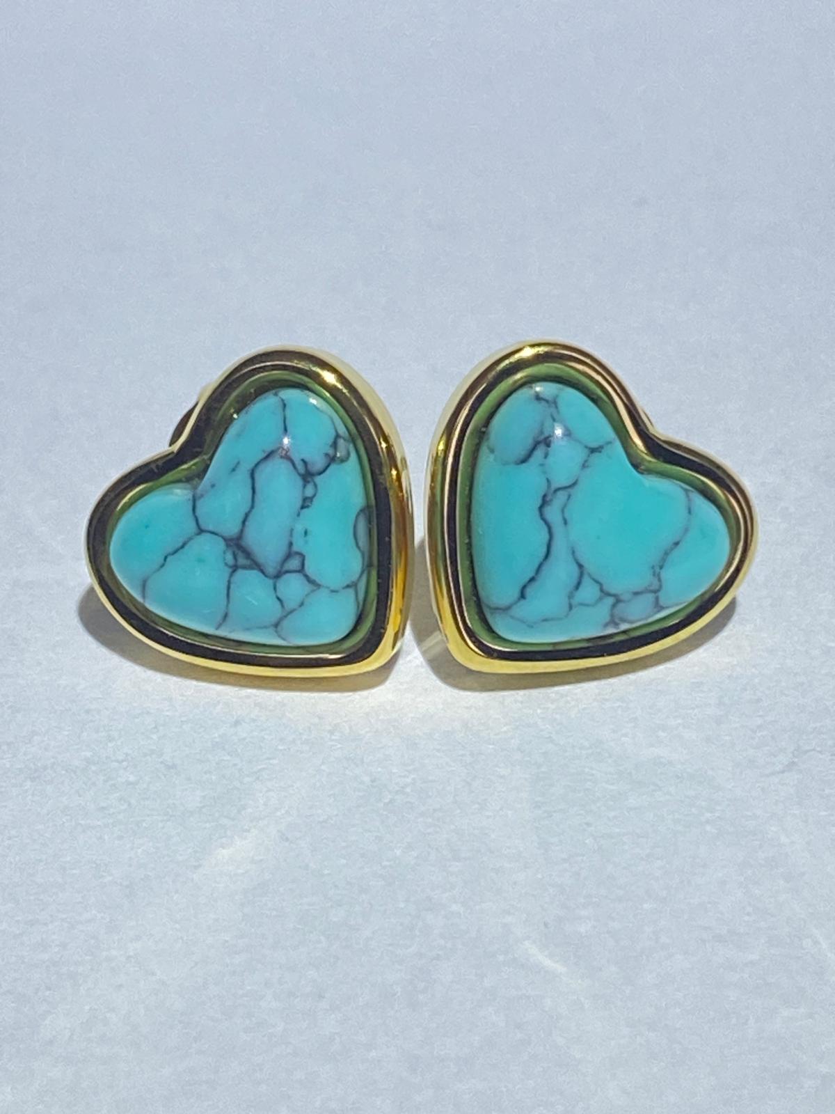 Turquoise Heart Earrings