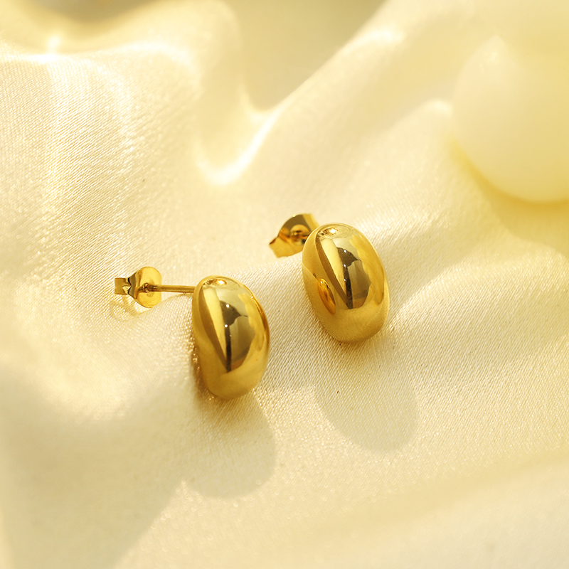 The Golden Coffee Bean Earring in tarnish-free 18k gold PVD stainless steel
