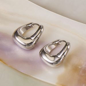 The Contour Hoop in tarnish-free waterproof stainless steel
