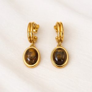 Tiger's Eye Huggie Drops